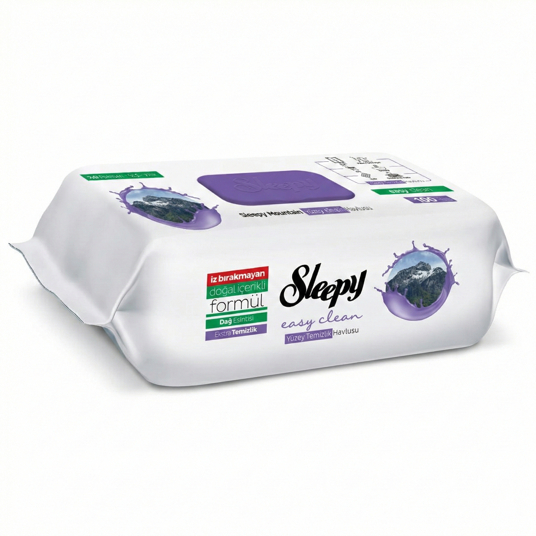 Sleepy Easy Clean Oberflächenreinigungstücher – 12x100 Gelb + 12x100 Montain | Schreibtisch Reinigung