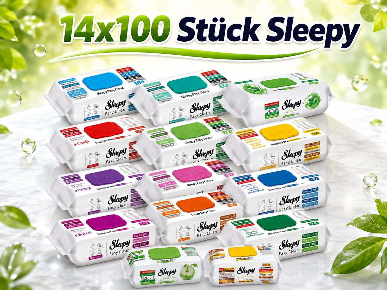 Sleepy Easy Clean 14 Sorten Mix – 14er Set Oberflächenreinigungstücher – je 1 Packung