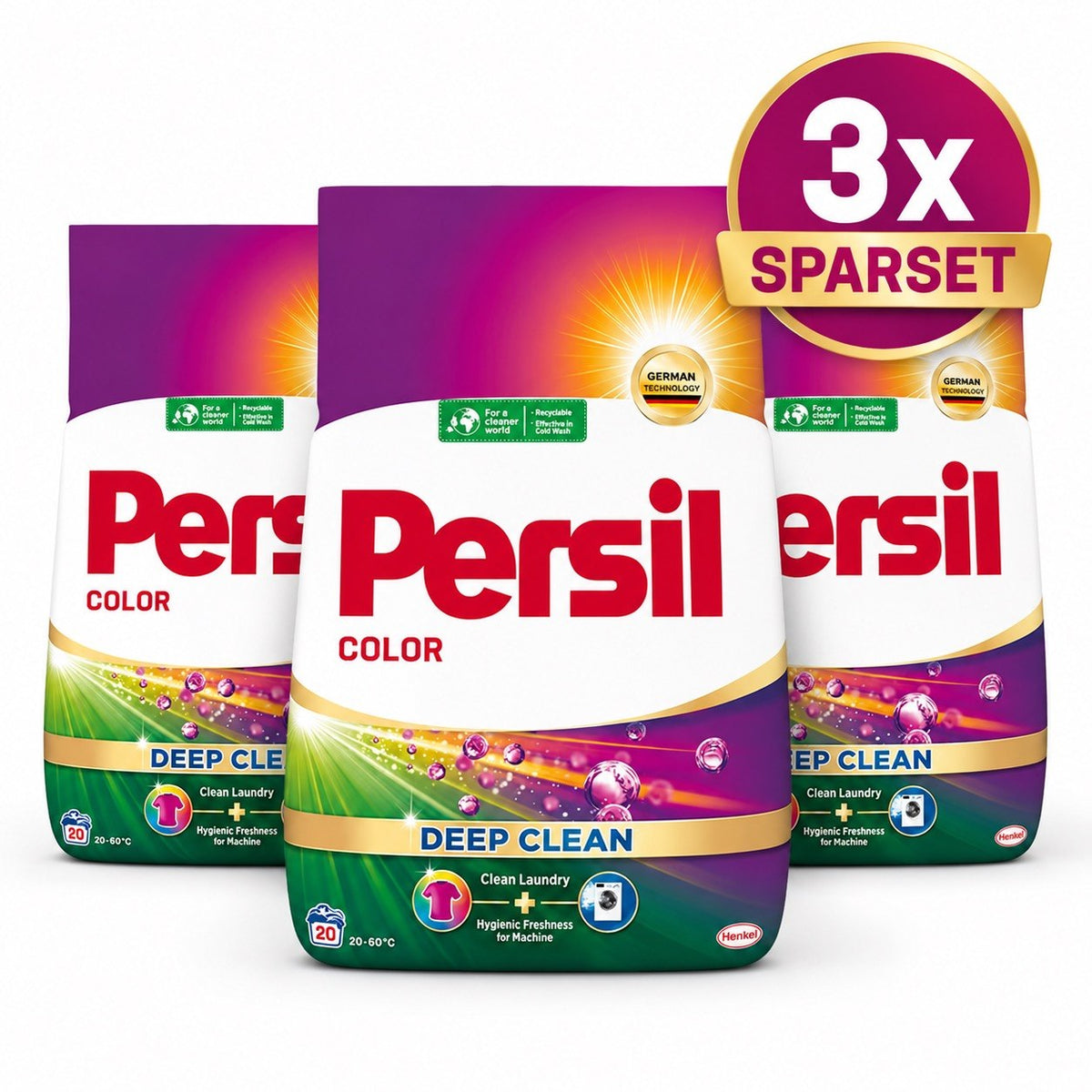 Persil Color Waschpulver 1100 g 3er Sparset – 3,3 kg Waschmittel Vorrat
