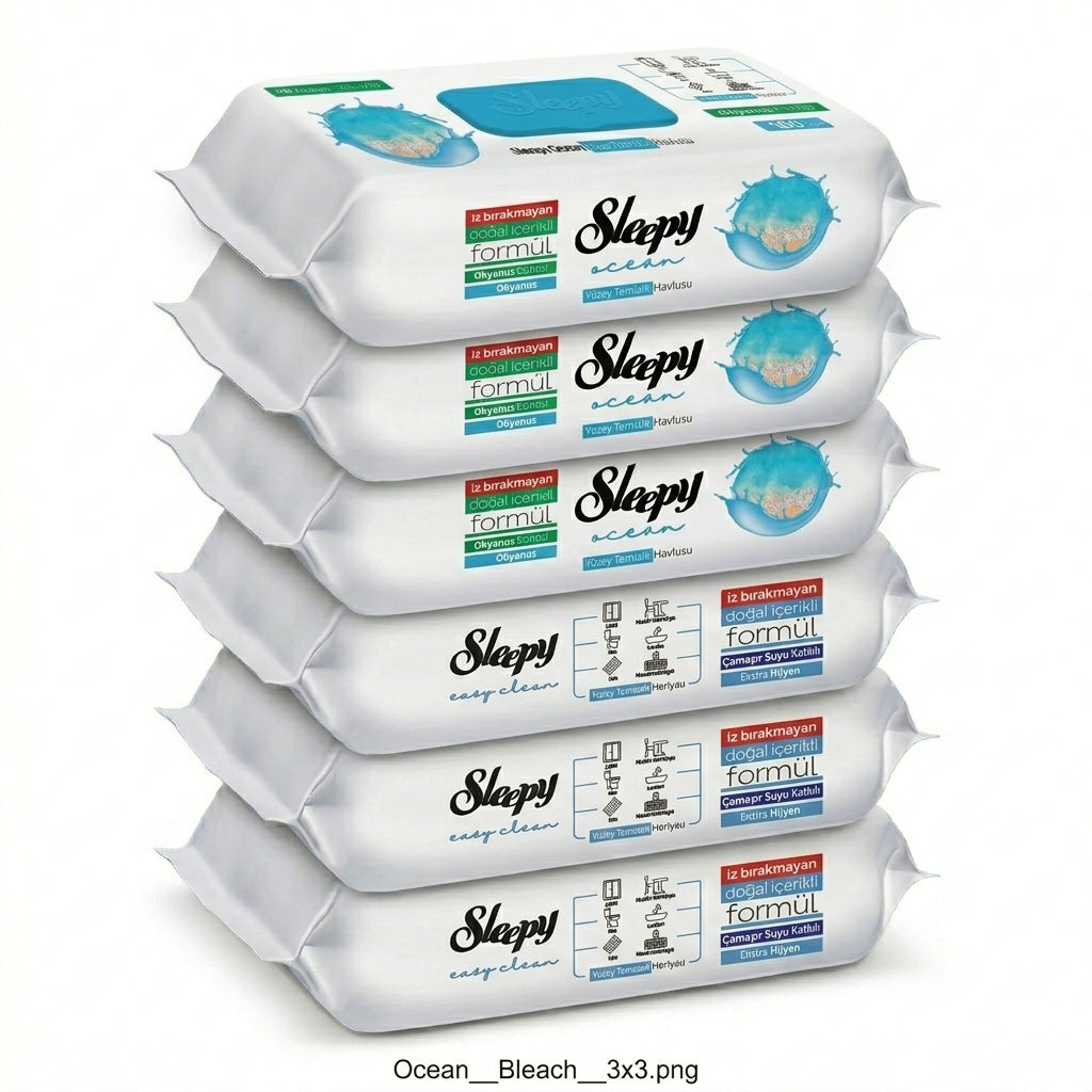 Sleepy Easy Clean Oberflächenreinigungstücher – 3x100 Ocean + 3x100 Blau | Staubmagnet