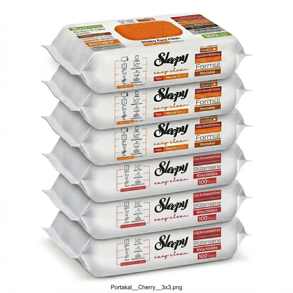 Sleepy Easy Clean Oberflächenreinigungstücher – 3x100 Kirsche + 3x100 Orange | Reinigungszubehör