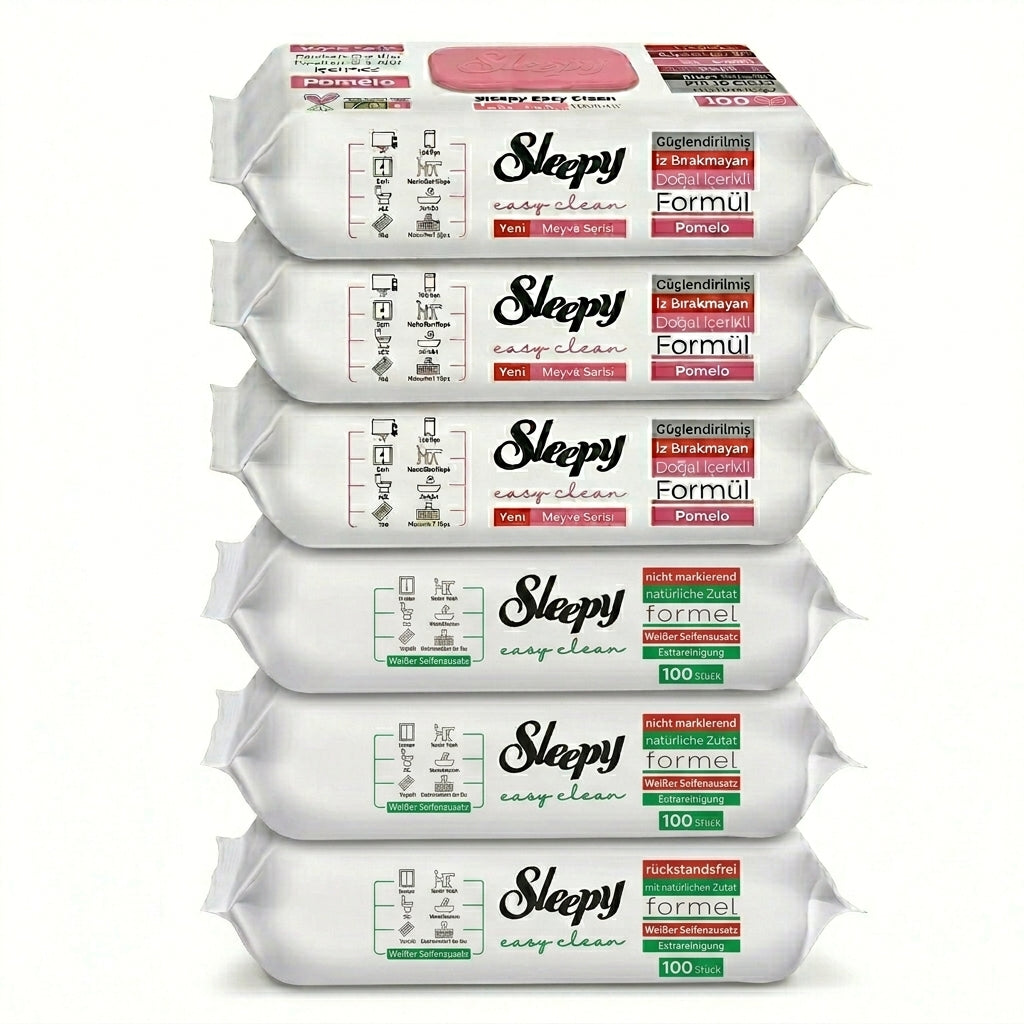 Sleepy Easy Clean Oberflächenreinigungstücher – 3x100 Pine + 3x100 Pomelo | Frühjahrsputz
