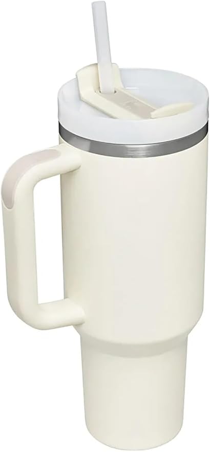 Stanley Quencher H2.0 1.2L Cream – Thermobecher mit Strohhalm, Edelstahl
