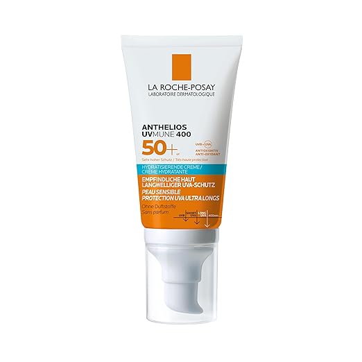 La Roche-Posay Anthelios UVMune 400 Creme LSF 50+ – Hydratisierender Sonnenschutz für trockene & empfindliche Haut, 50 ml