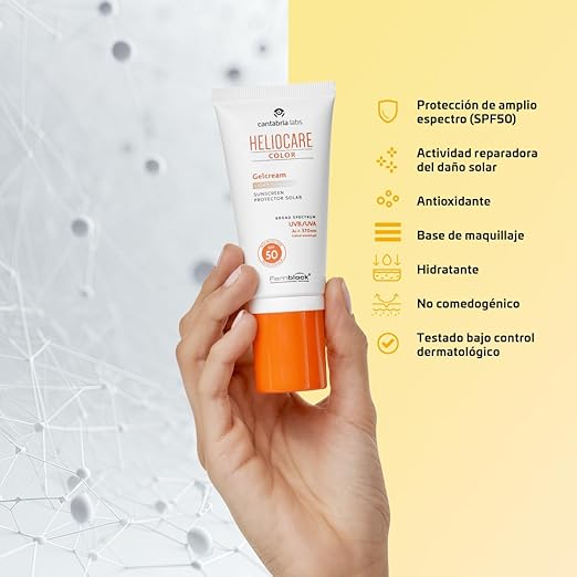 Heliocare Color Gelcream SPF 50 Light – Getönte Gelcreme mit UV-Schutz für sensible Haut, 50 ml