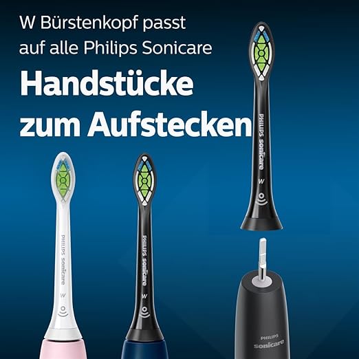 Philips Sonicare W2 Optimal White Standard Bürstenköpfe für Schallzahnbürsten 4er-Pack, in Schwarz (Modell HX6064/11)
