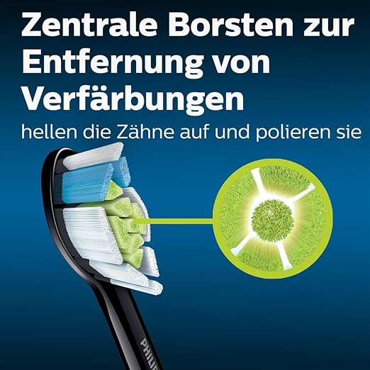 Philips Sonicare W2 Optimal White Standard Bürstenköpfe für Schallzahnbürsten 4er-Pack, in Schwarz (Modell HX6064/11)