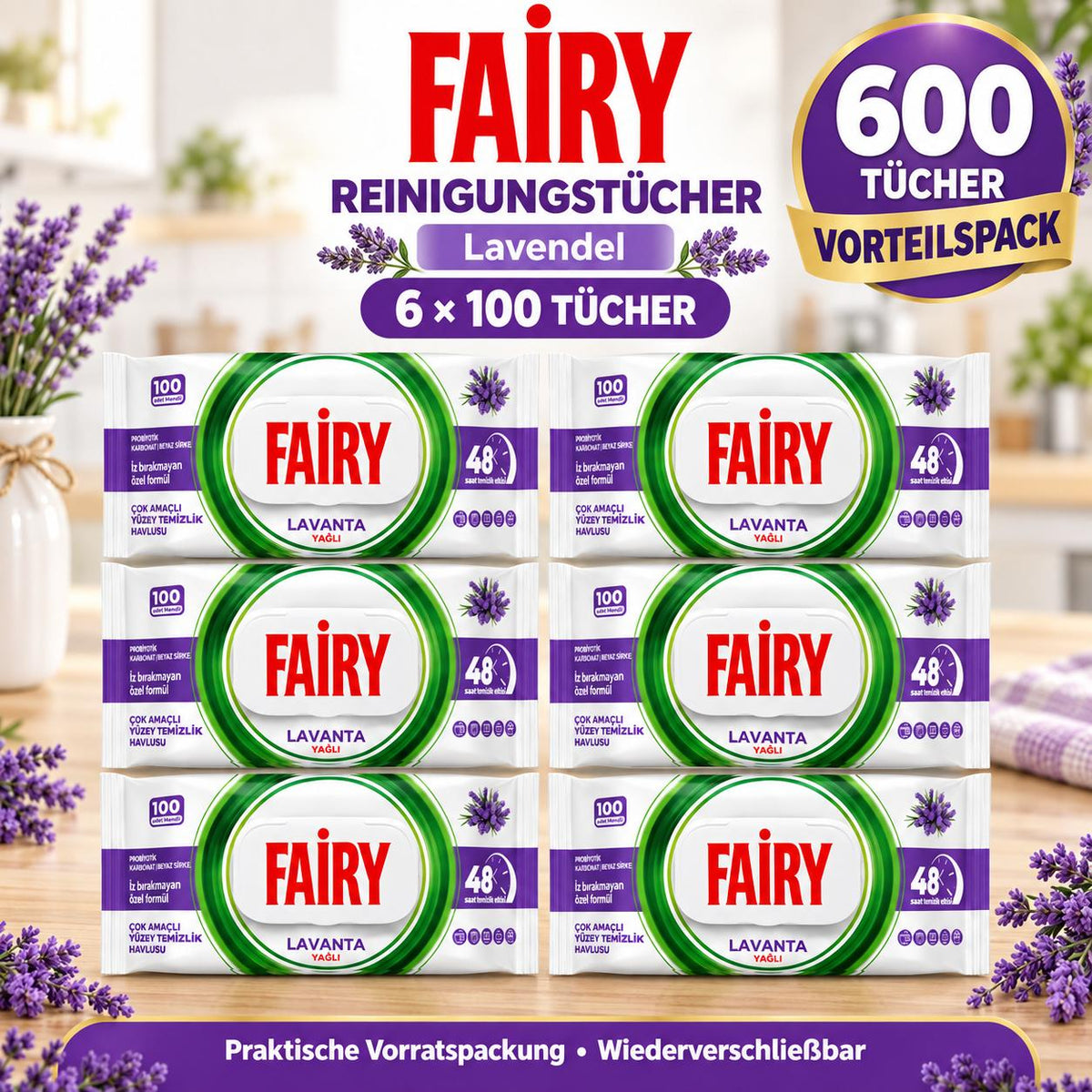 FAIRY Oberflächen-Reinigungstücher Freesie