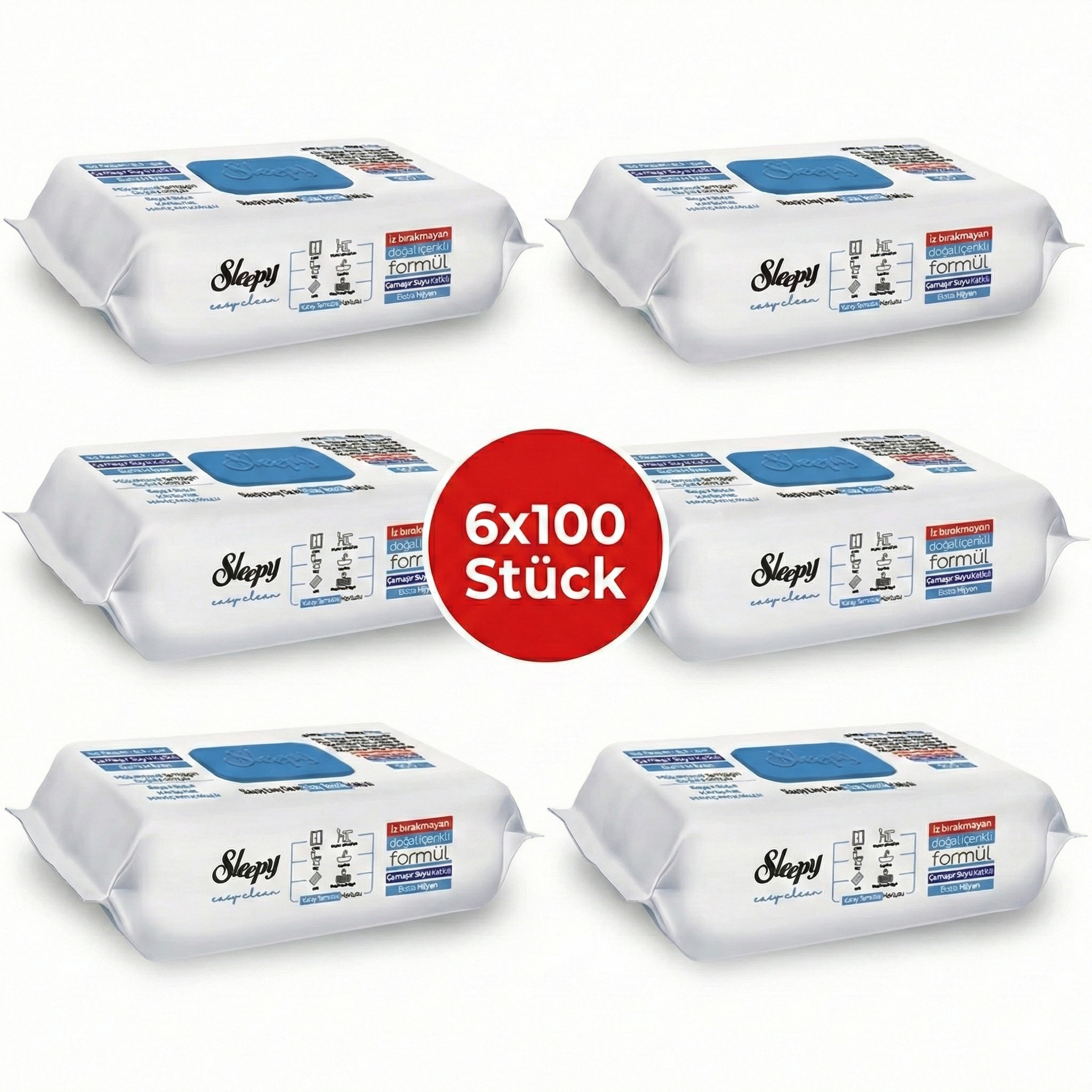 Sleepy Easy Clean Oberflächenreinigungstücher Bleach Effect 6x100
