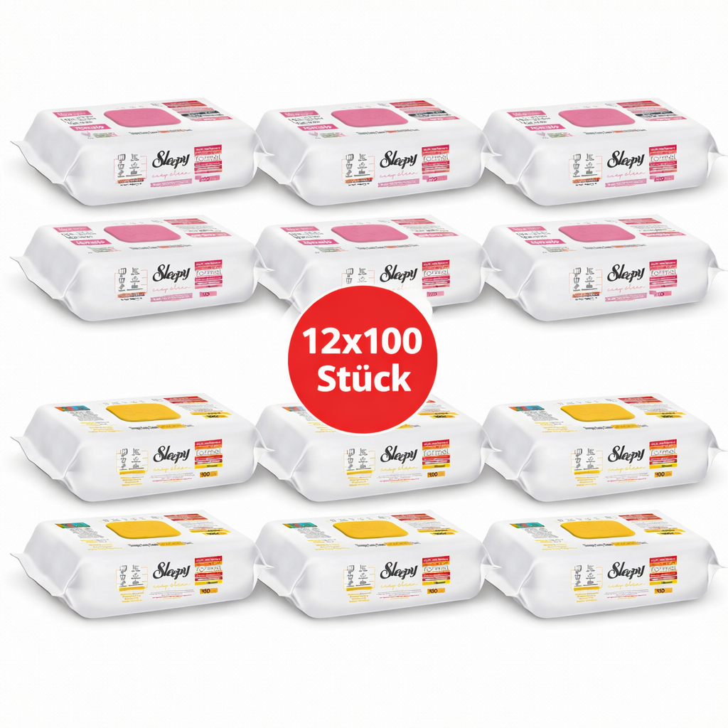 Sleepy Easy Clean Oberflächenreinigungstücher – 6x100 Gelb + 6x100 Pomelo | Reinigungstücher Set
