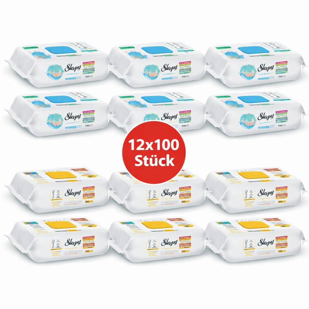 Sleepy Easy Clean Oberflächenreinigungstücher – 6x100 Gelb + 6x100 Ocean | Kalklöser