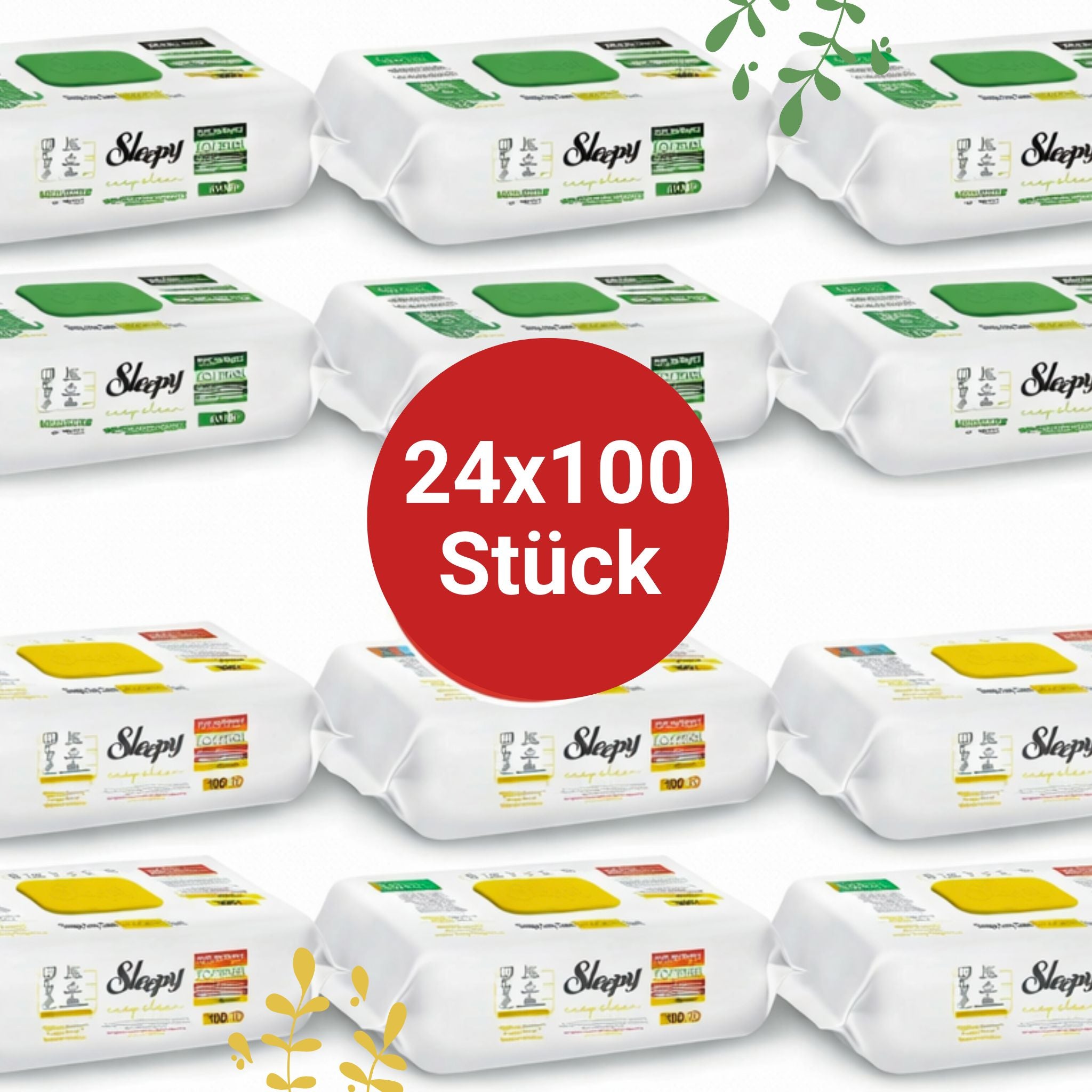 Sleepy Easy Clean Oberflächenreinigungstücher – 12x100 Gelb + 12x100 Anannas | Frischekick Haushalt