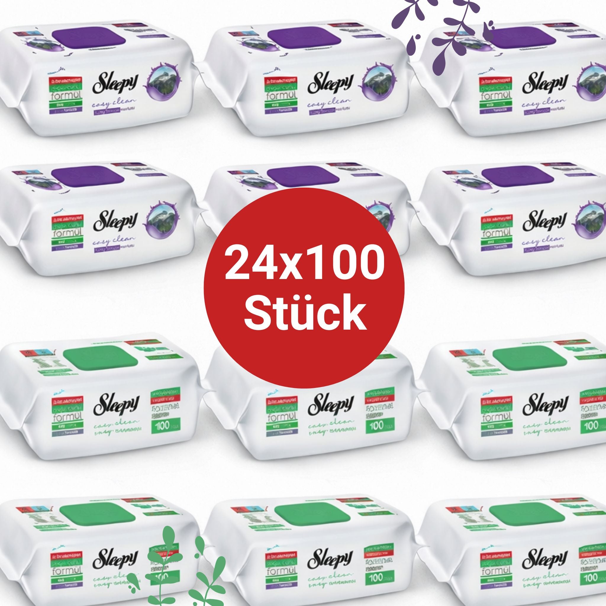 Sleepy Easy Clean Oberflächenreinigungstücher – 12x100 Montain + 12x100 White Soap | Streifenfrei sauber