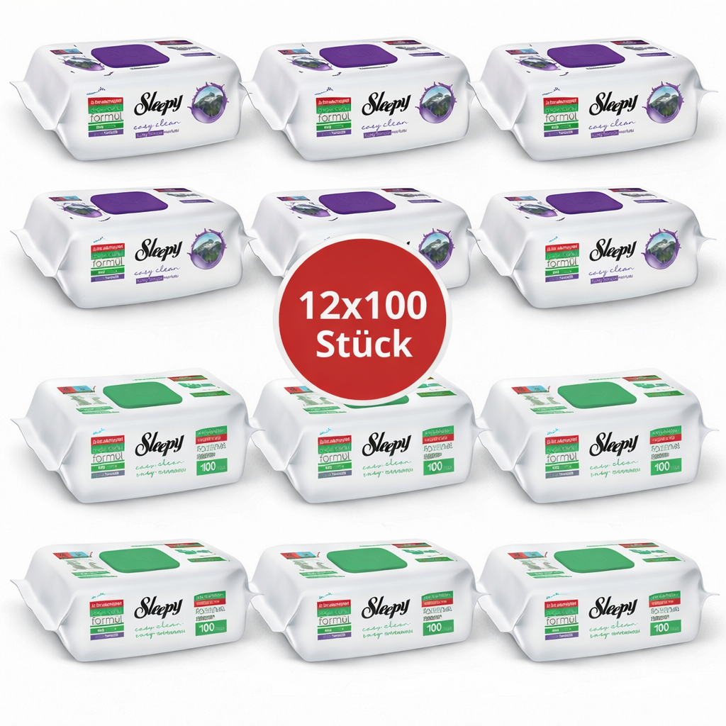 Sleepy Easy Clean Oberflächenreinigungstücher – 6x100 Orchidee + 6x100 White Soap | Kalklöser