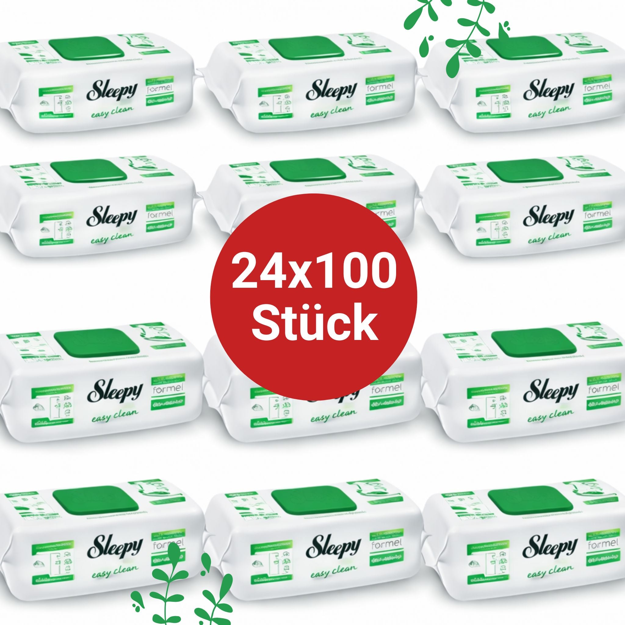 Sleepy Easy Clean Oberflächenreinigungstücher – 12x100 Pine + 12x100 White Soap | Tägliche Reinigung