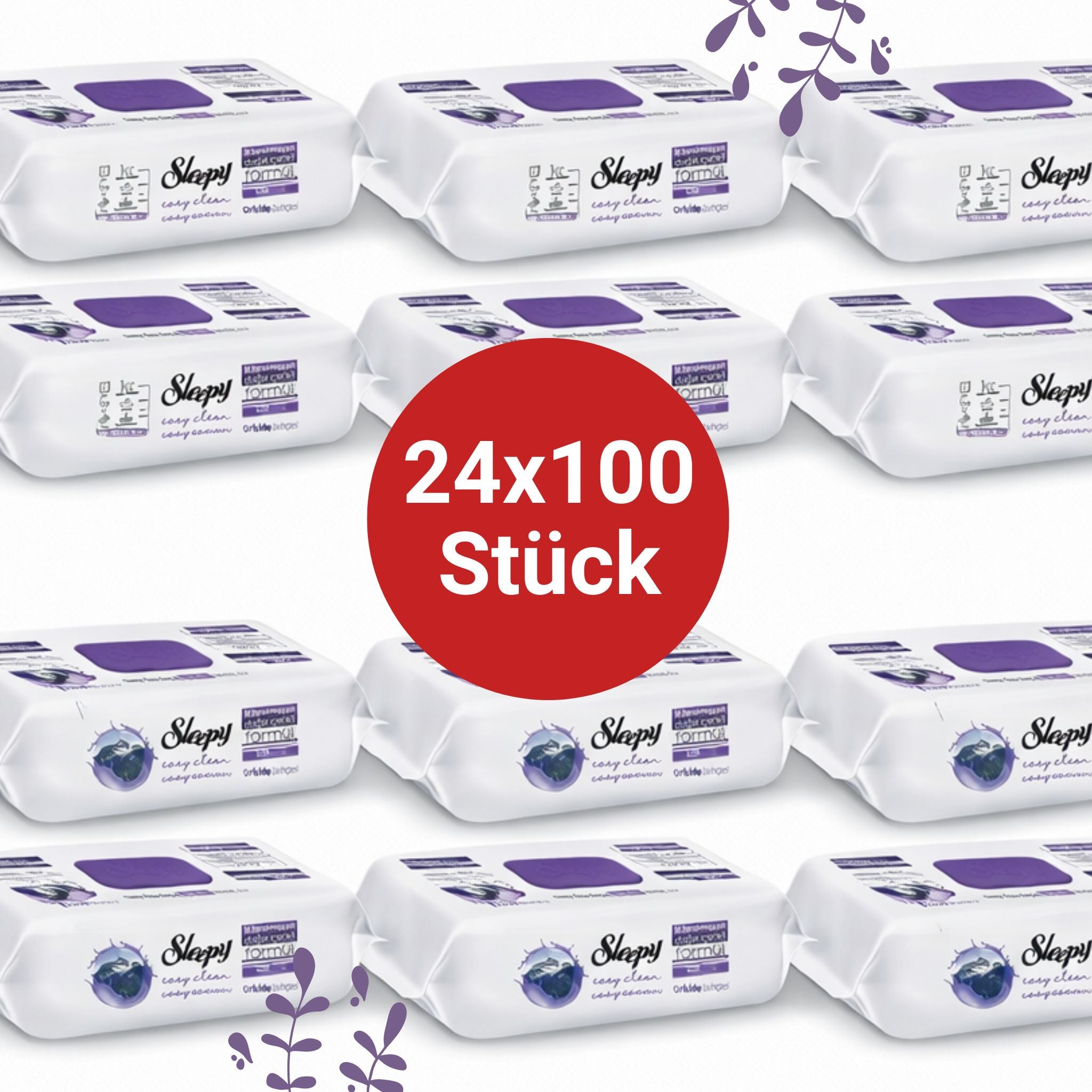 Sleepy Easy Clean Oberflächenreinigungstücher – 12x100 Orchidee + 12x100 Montain | Gastro Bedarf
