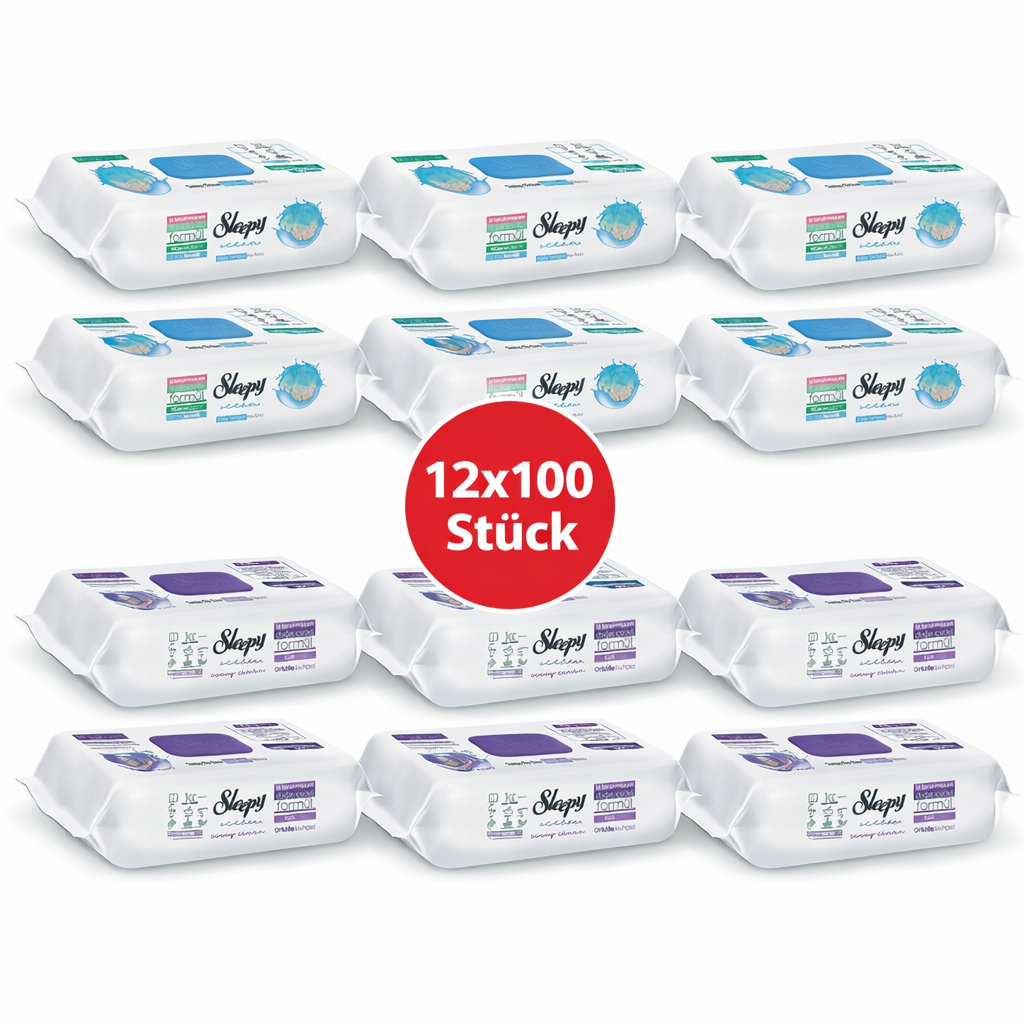 Sleepy Easy Clean Oberflächenreinigungstücher – 6x100 Orchidee + 6x100 Ocean | Hochglanzfronten