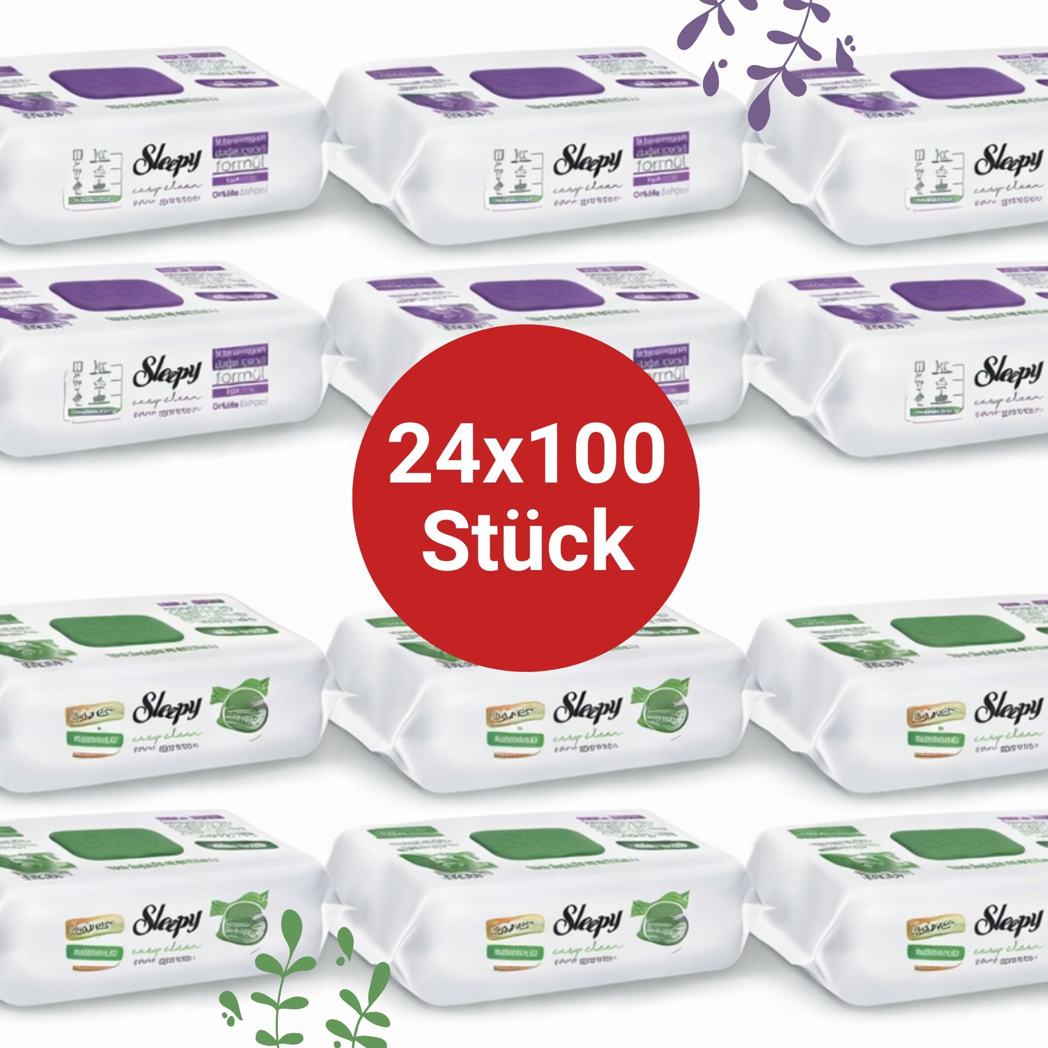 Sleepy Easy Clean Oberflächenreinigungstücher – 12x100 Orchidee + 12x100 Anannas | Schnelle Hausarbeit