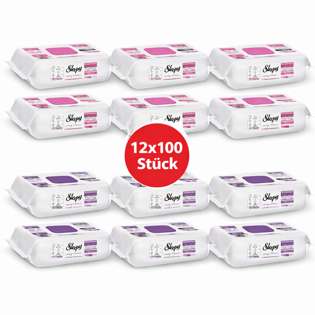 Sleepy Easy Clean Oberflächenreinigungstücher – 6x100 Orchidee + 6x100 Lilium | Wohnmobile & Camper