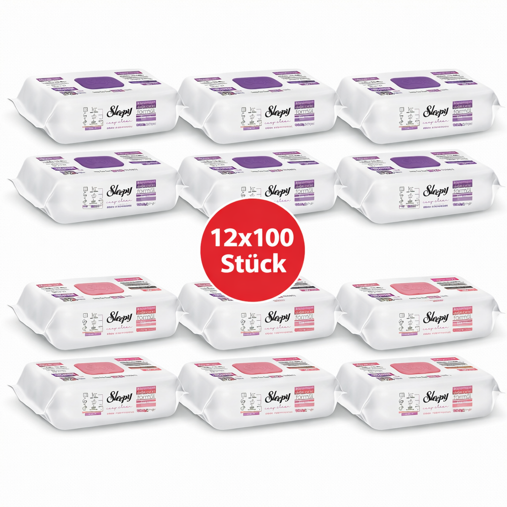 Sleepy Easy Clean Oberflächenreinigungstücher – 6x100 Orchidee + 6x100 Pomelo | Tägliche Reinigung