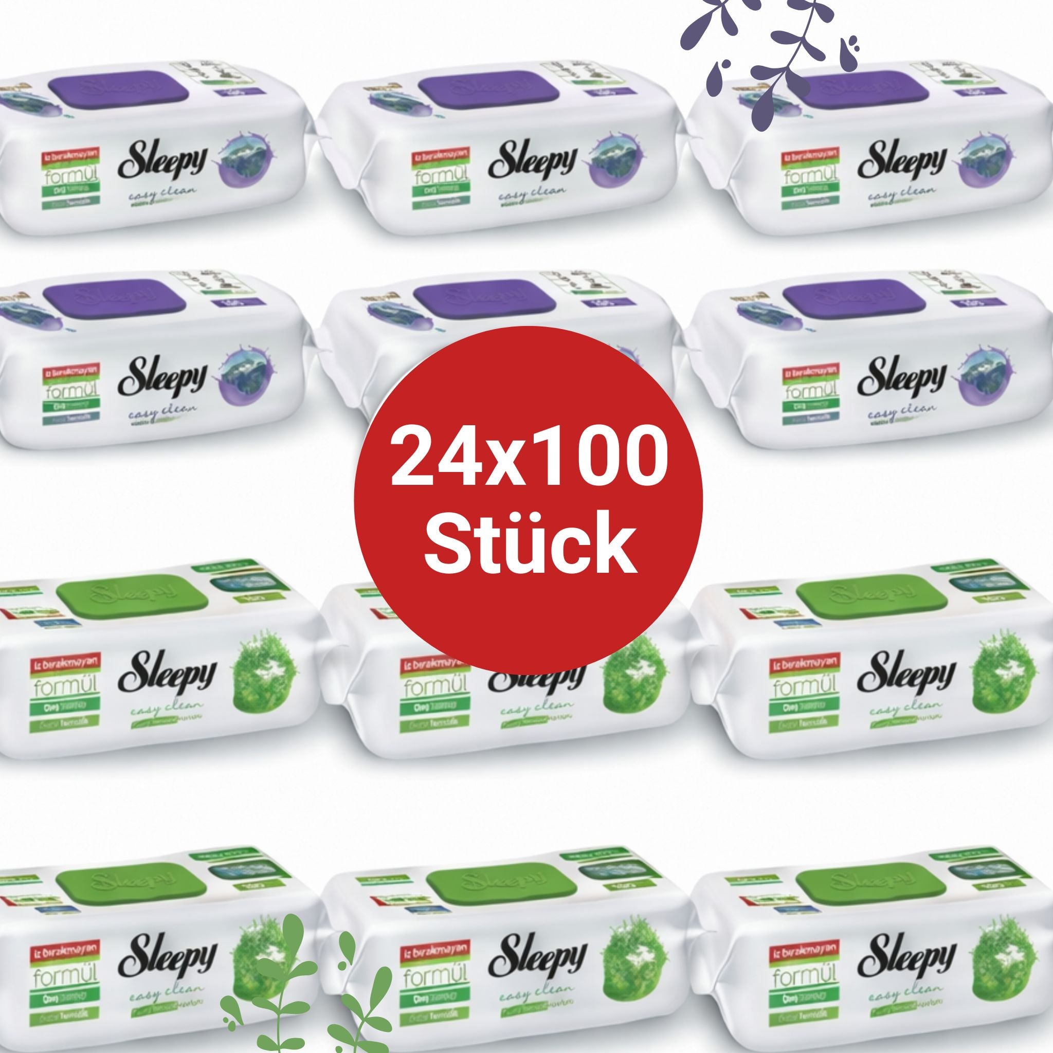 Sleepy Easy Clean Oberflächenreinigungstücher – 12x100 Montain + 12x100 Anannas | Universalputztücher