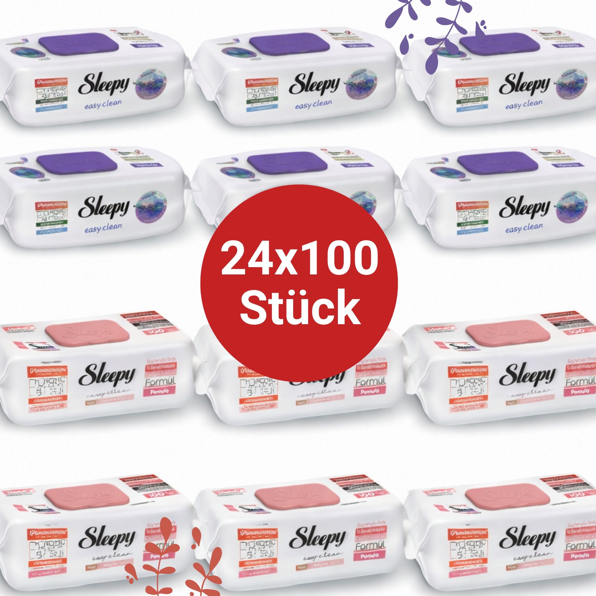 Sleepy Easy Clean Oberflächenreinigungstücher – 12x100 Lilium + 12x100 Montain | Frischekick Haushalt