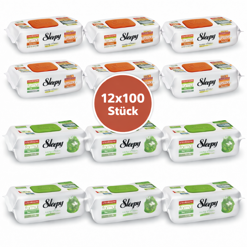 Sleepy Easy Clean Oberflächenreinigungstücher – 6x100 Pine + 6x100 Orange | Hochglanzfronten