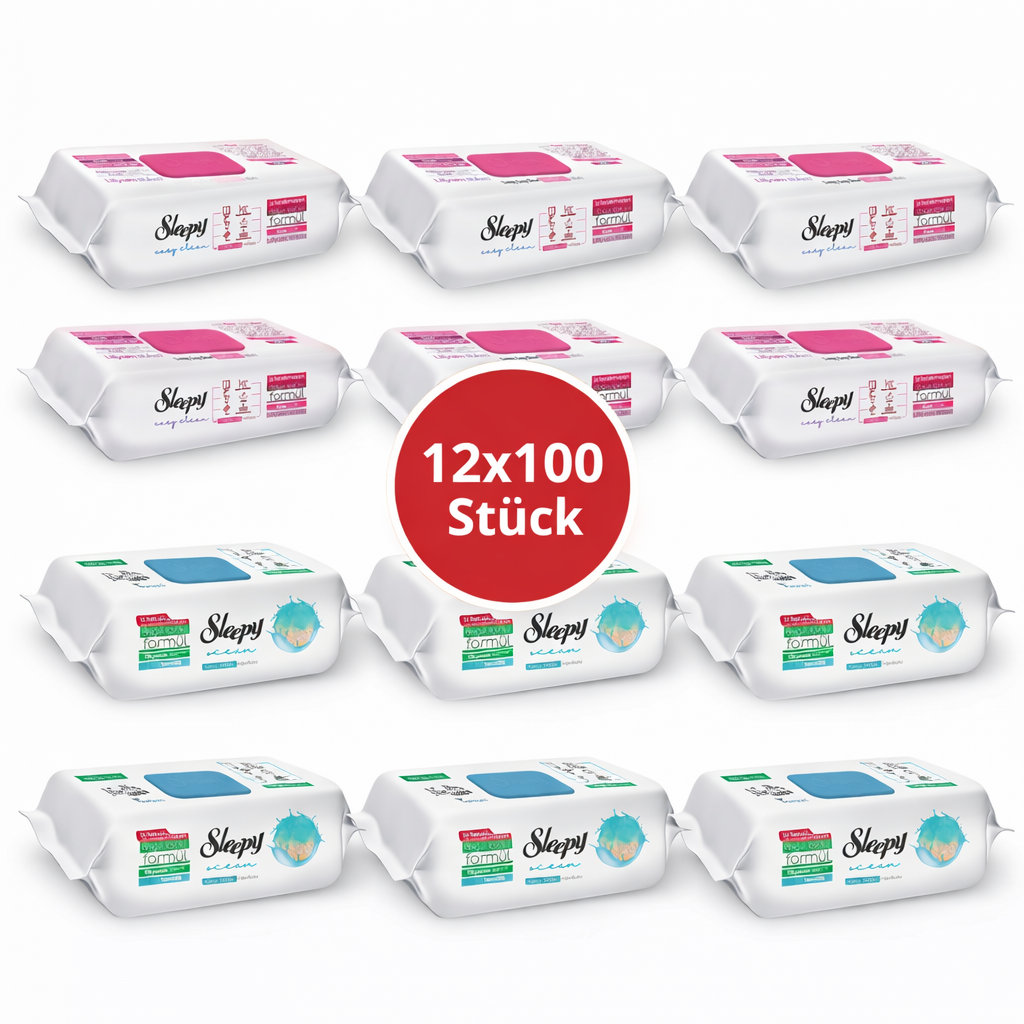 Sleepy Easy Clean Oberflächenreinigungstücher – 6x100 Lilium + 6x100 Ocean | Hygiene für Zuhause