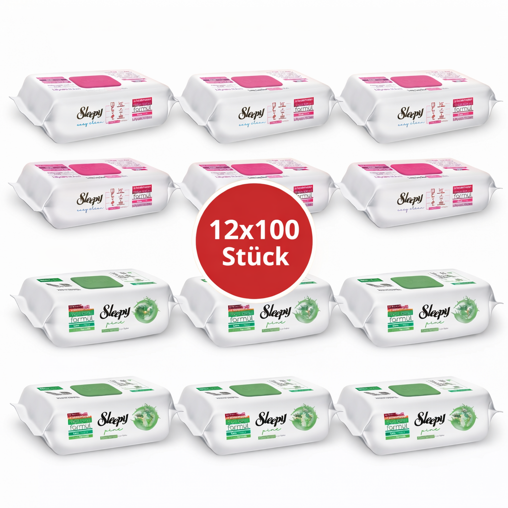 Sleepy Easy Clean Oberflächenreinigungstücher – 6x100 Lilium + 6x100 Pine | Reinigungstücher Set