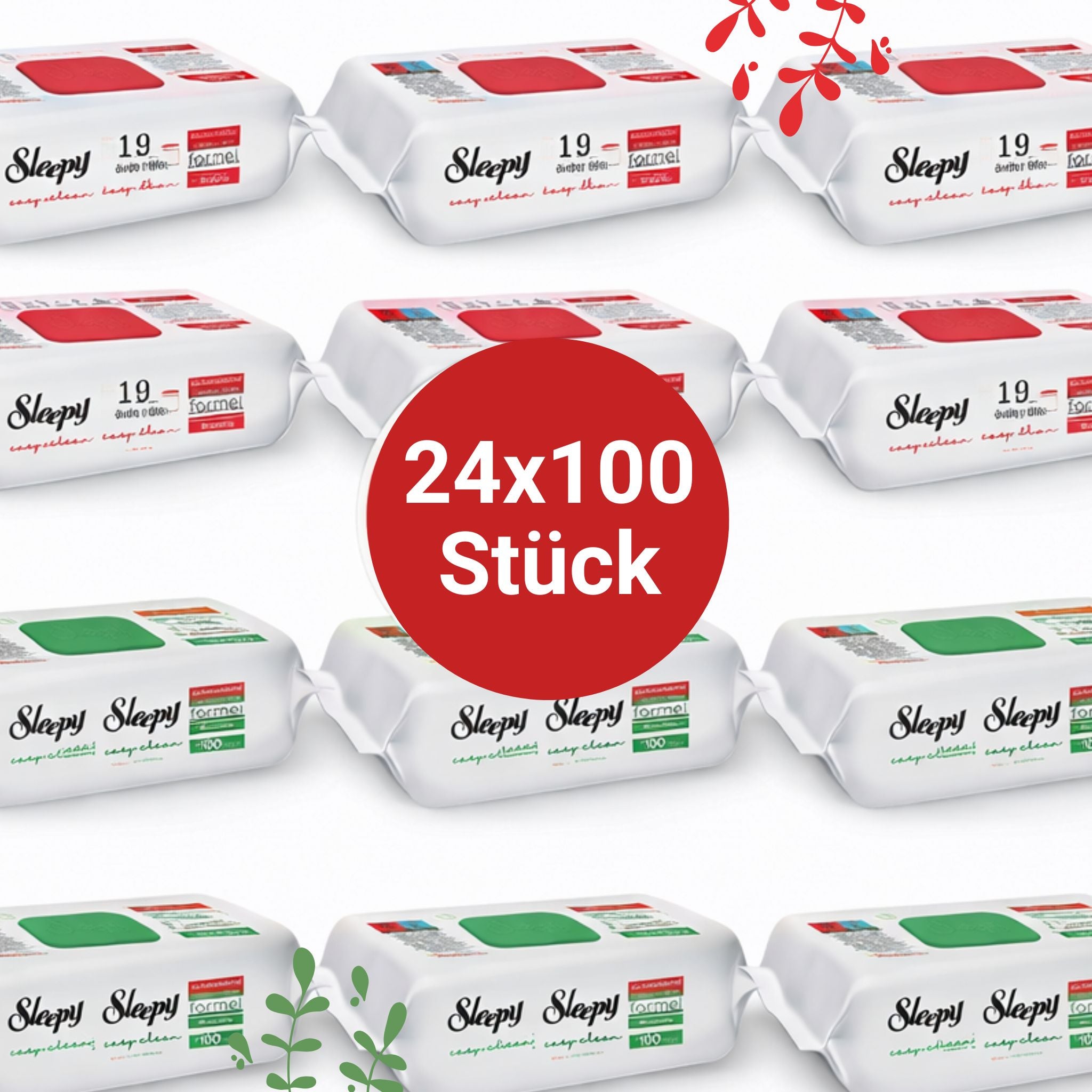 Sleepy Easy Clean Oberflächenreinigungstücher – 12x100 Kirsche + 12x100 White Soap | Streifenfrei sauber