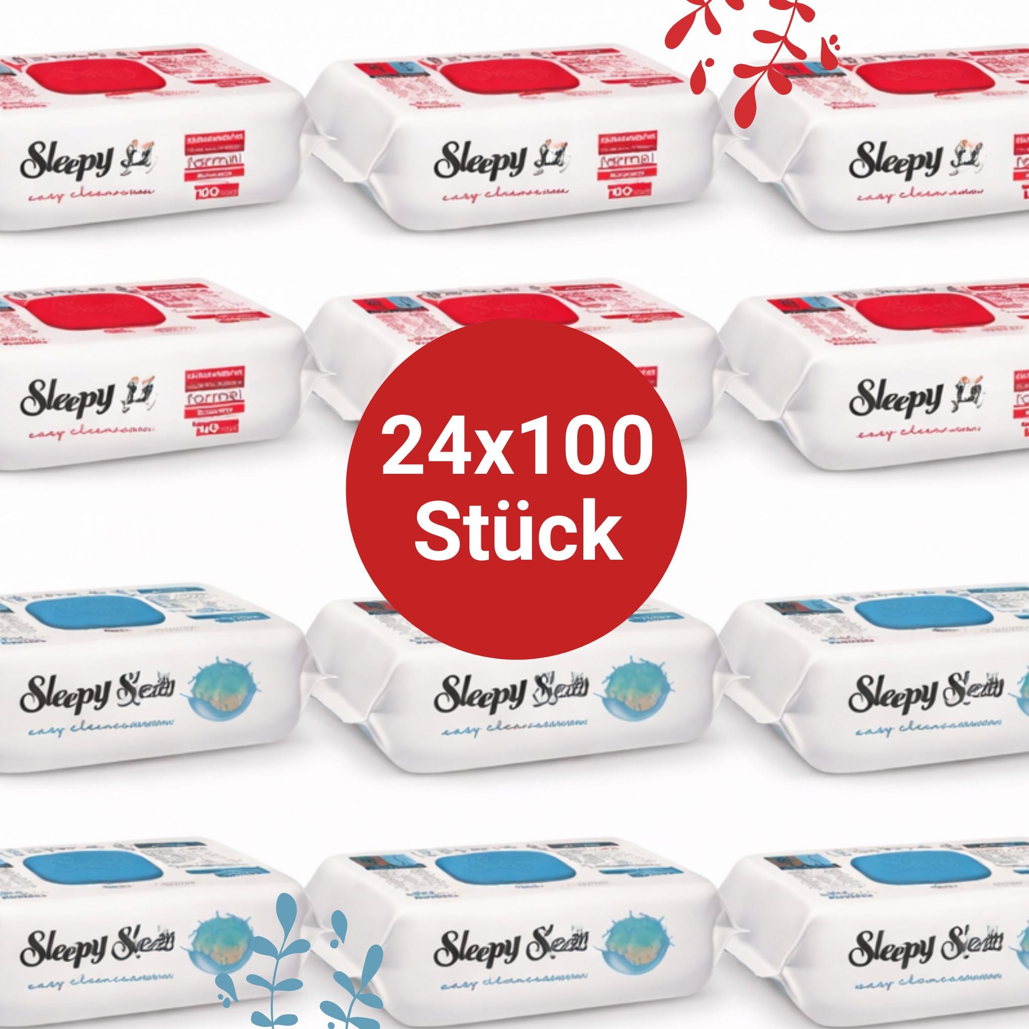 Sleepy Easy Clean Oberflächenreinigungstücher – 12x100 Kirsche + 12x100 Ocean | Streifenfreie Fenster