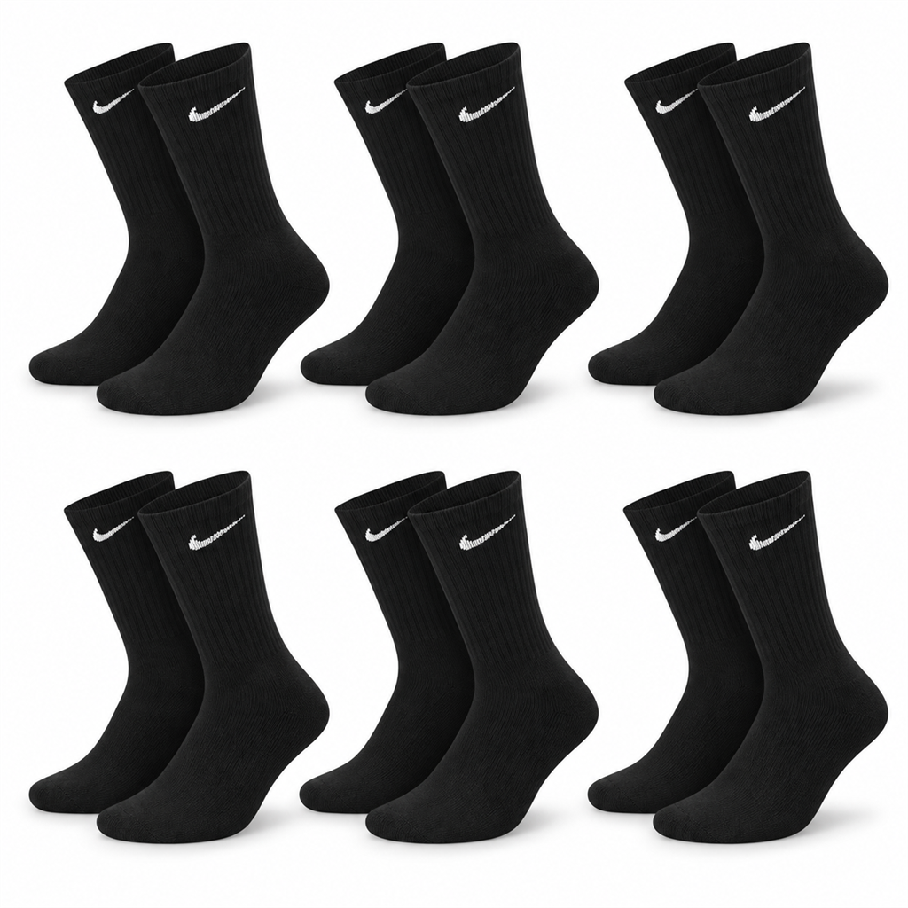 Nike Socken Schwarz M 38-42 - 6 Paar