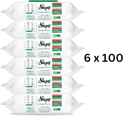 Sleepy Easy Clean Reinigungstücher Grün – Seifenduft – 6x100 Tücher (600 Blatt) – Oberflächenreinigung mit Farbkraft & Frische – starke Putztücher für Küche, Bad & Haushalt