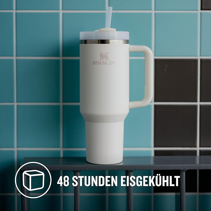Stanley Quencher H2.0 1.2L Cream – Thermobecher mit Strohhalm, Edelstahl