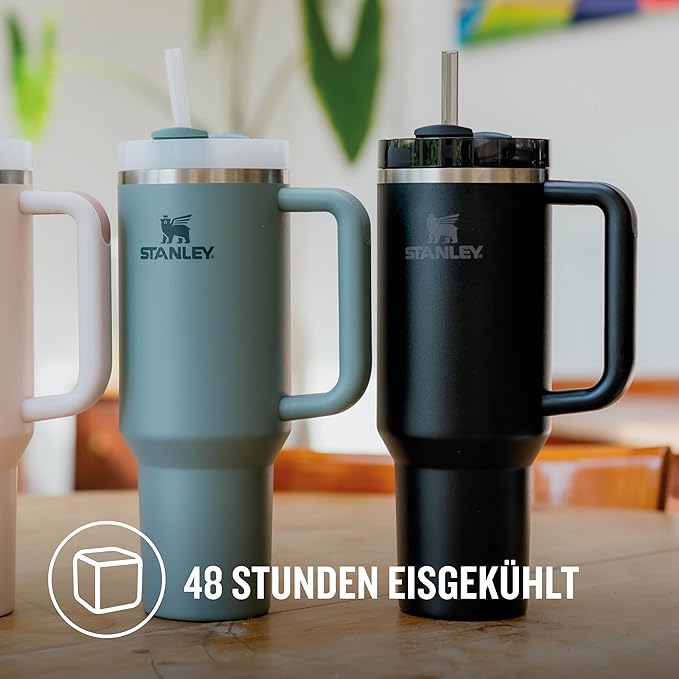 Stanley Quencher H2.0 1.2L Black – Thermobecher mit Strohhalm, Edelstahl