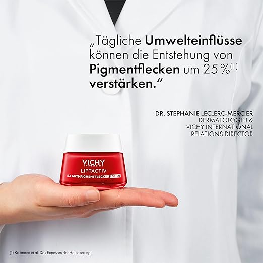 VICHY Liftactiv B3 Tagescreme LSF 50 – Anti-Pigmentflecken Pflege mit Niacinamid & Bio-Peptiden, 50 ml