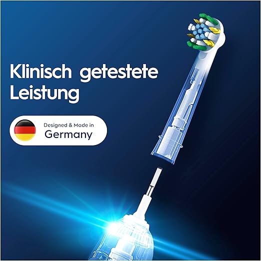 Oral-B Pro Tiefenreinigung Aufsteckbürsten für Elektrische Zahnbürste Tiefe Zahnreinigung, Ersatzbürsten mit X-Förmigen Borsten, Zahnbürstenaufsatz, Made in Germany Weiß, 6 Stück