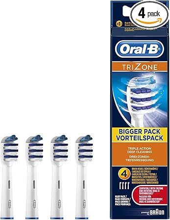 Braun Oral-B TriZone Zahnbürstenköpfe für elektrische Zahnbürsten, 4 Stück