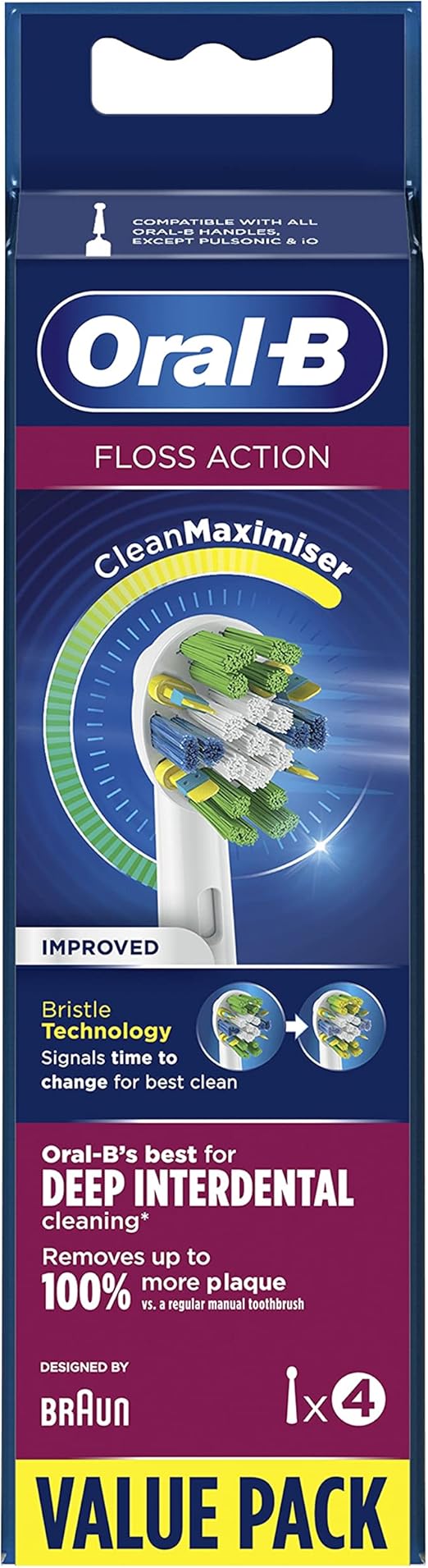 Oral-B FlossAction Aufsteckbürsten mit CleanMaximiser – Ersatzbürsten