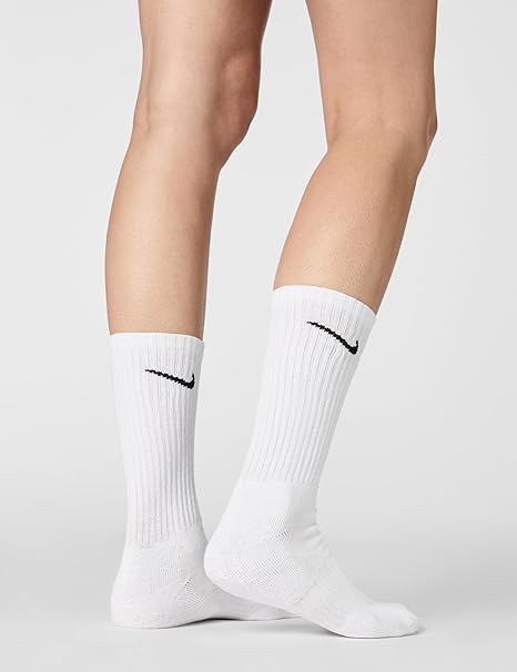 Nike 6 Paar Socken Herren Damen Weiß Grau Schwarz Tennissocken Sparset SX7664, Farbe:weiß, Größe:42-46