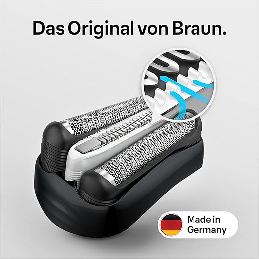 Braun Series 3 Elektrorasierer Scherkopf, Ersatzscherteil vom Hersteller passend für Braun Herren Rasierer Series 3 ProSkin, 32B, schwarz, 1er Pack