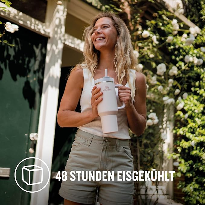 Stanley Quencher H2.0 1.2L Rose – Thermobecher mit Strohhalm, Edelstahl