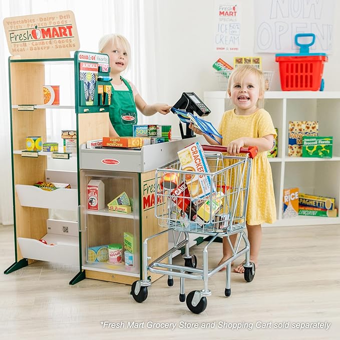Melissa & Doug Kaufladen aus Holz - mit Förderband, Scanner, Kartenzahlung und Soundeffekten, für realistisches Rollenspiel und Förderung sozialer Fähigkeiten, für Kinder ab 3 Jahren