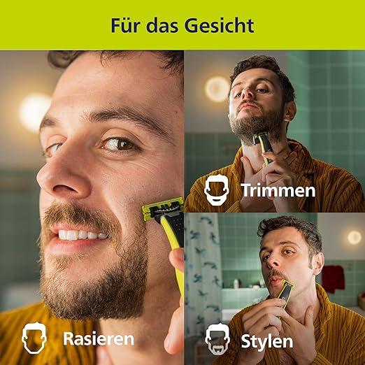 Philips OneBlade Ersatzklingen QP250/50 – 5x Klingen für Gesicht & Körper