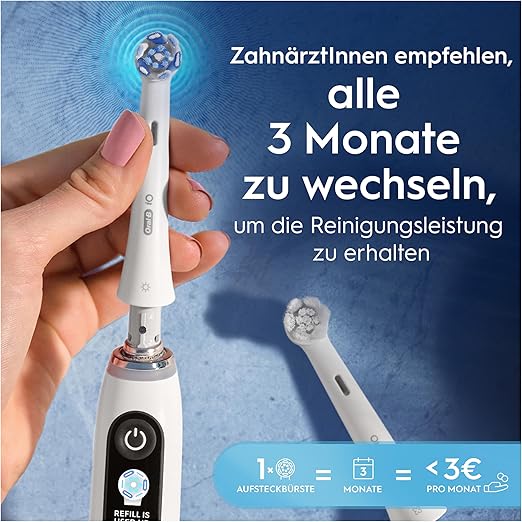Oral-B iO Ultimate Clean Aufsteckbürsten – 8 Stück Ersatzbürsten Weiß
