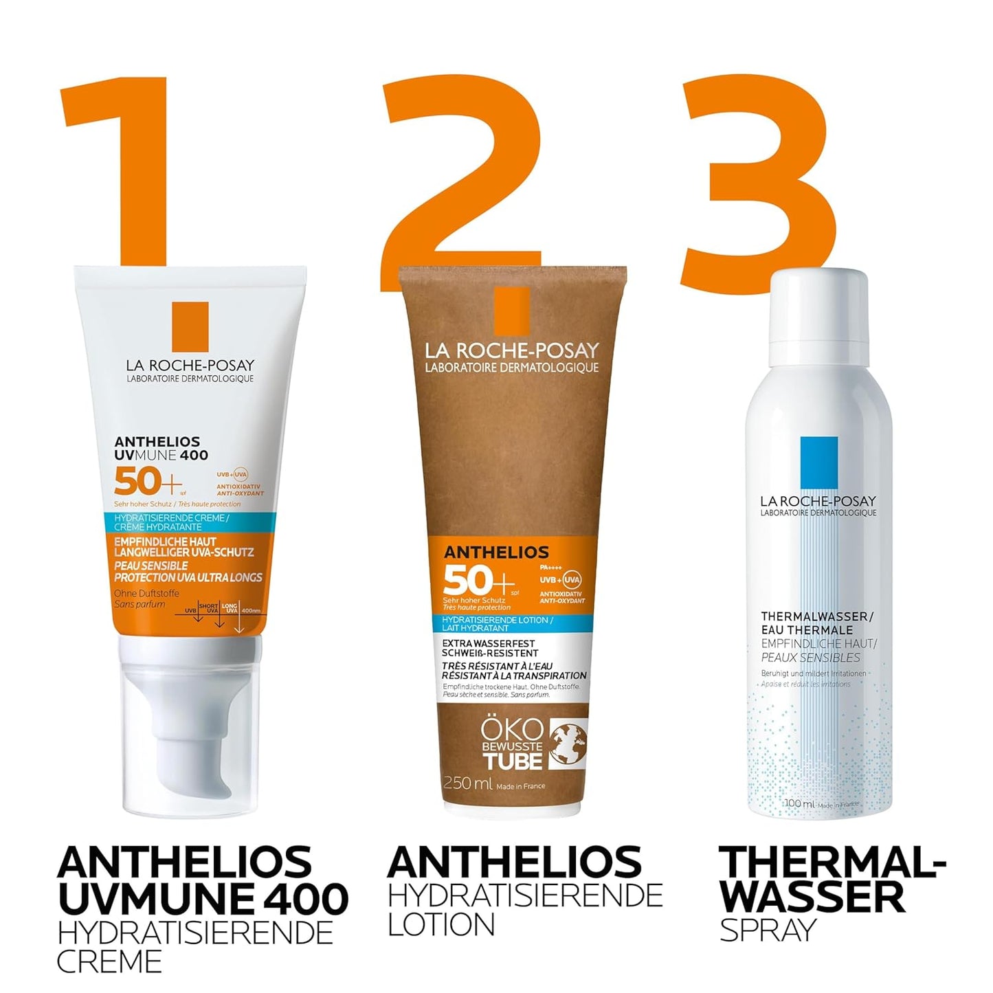 La Roche-Posay Anthelios UVMune 400 Creme LSF 50+ – Hydratisierender Sonnenschutz für trockene & empfindliche Haut, 50 ml