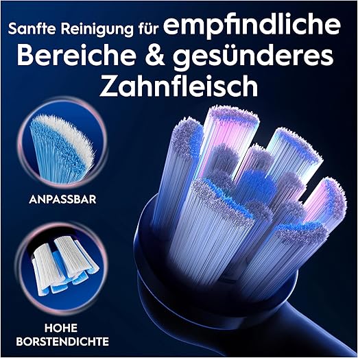 Oral-B iO Gentle Care Aufsteckbürsten – 4 Stück Ersatzbürsten Schwarz