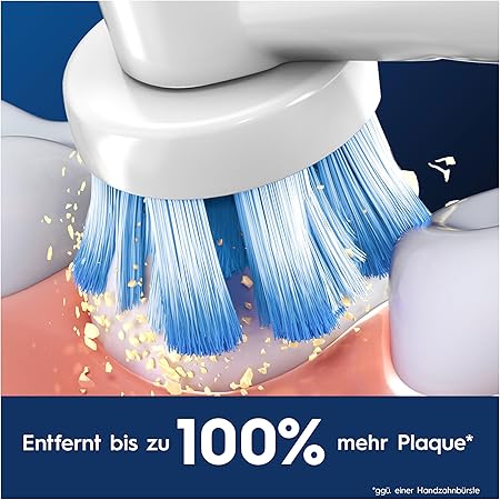 Oral-B Pro Sensitive Clean Aufsteckbürsten für Elektrische Zahnbürste Sanfte Zahnreinigung, Ersatzbürsten mit X-Förmige Borsten, Zahnbürstenaufsatz, Made in Germany Weiß, 8 Stück