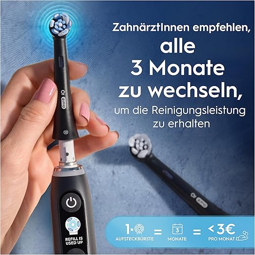 Oral-B iO Ultimate Clean Aufsteckbürsten – 8 Stück Ersatzbürsten Schwarz