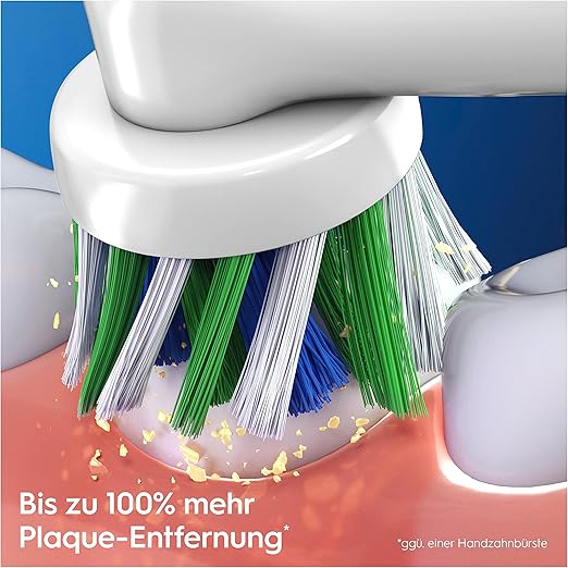 Oral-B CrossAction Aufsteckbürsten für elektrische Zahnbürste, 10 Stück, ganzheitliche Mundreinigung mit CleanMaximiser-Borsten, Zahnbürstenaufsatz für Oral-B Zahnbürsten
